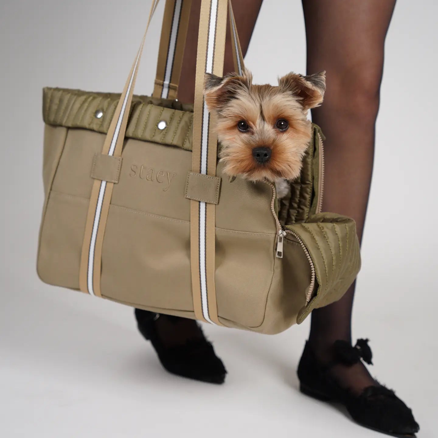 Staey hundetaske Lily – Taupe Hundetaske til Små Hunde & Hvalpe