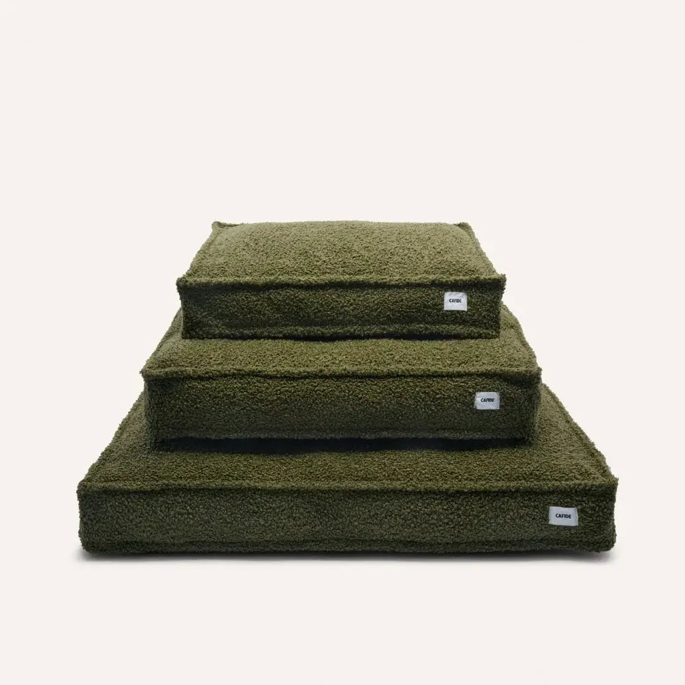 Cafide Hundeseng – Aftagelig & Vaskbar i Grøn Teddy-stof (Cuadra)