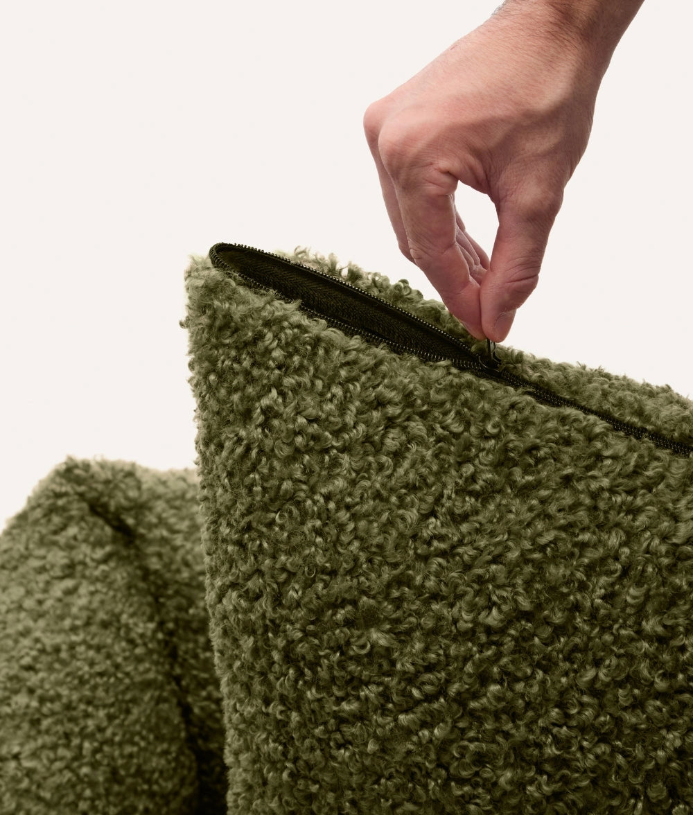 Cafide Hundeseng – Aftagelig & Vaskbar i Grøn Teddy-stof