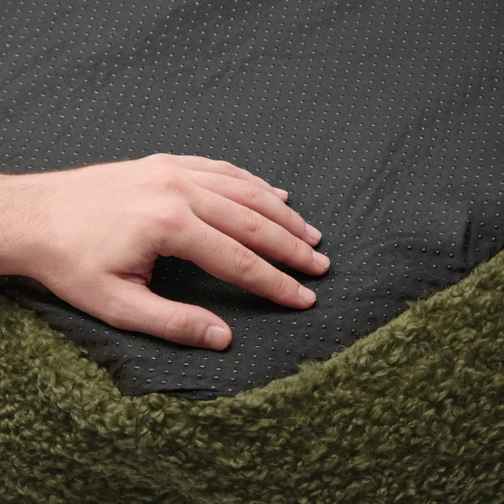 Cafide Hundeseng – Aftagelig & Vaskbar i Grøn Teddy-stof