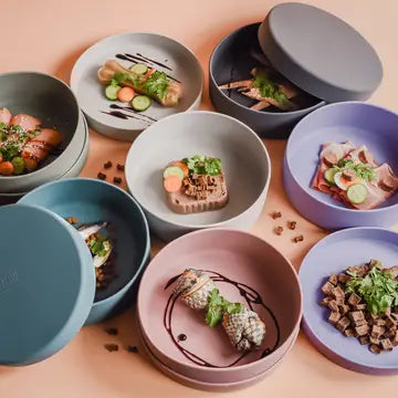 Silikone-foderskål med låg i Mørkegrå – Skridsikker, Opvaskemaskine-sikker & Praktisk