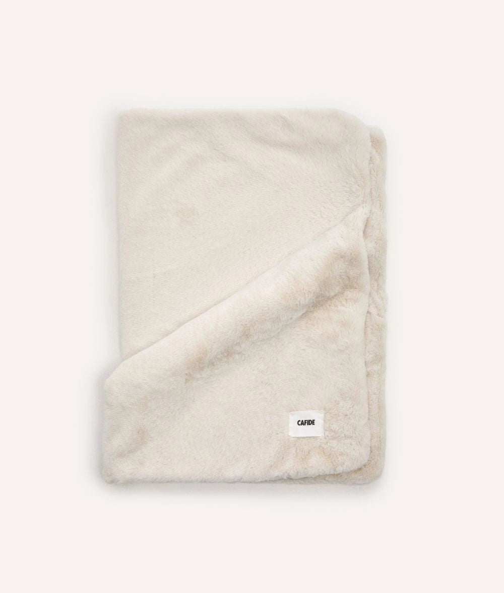 Cafide Hundetæppe - Lys Beige med håreffekt