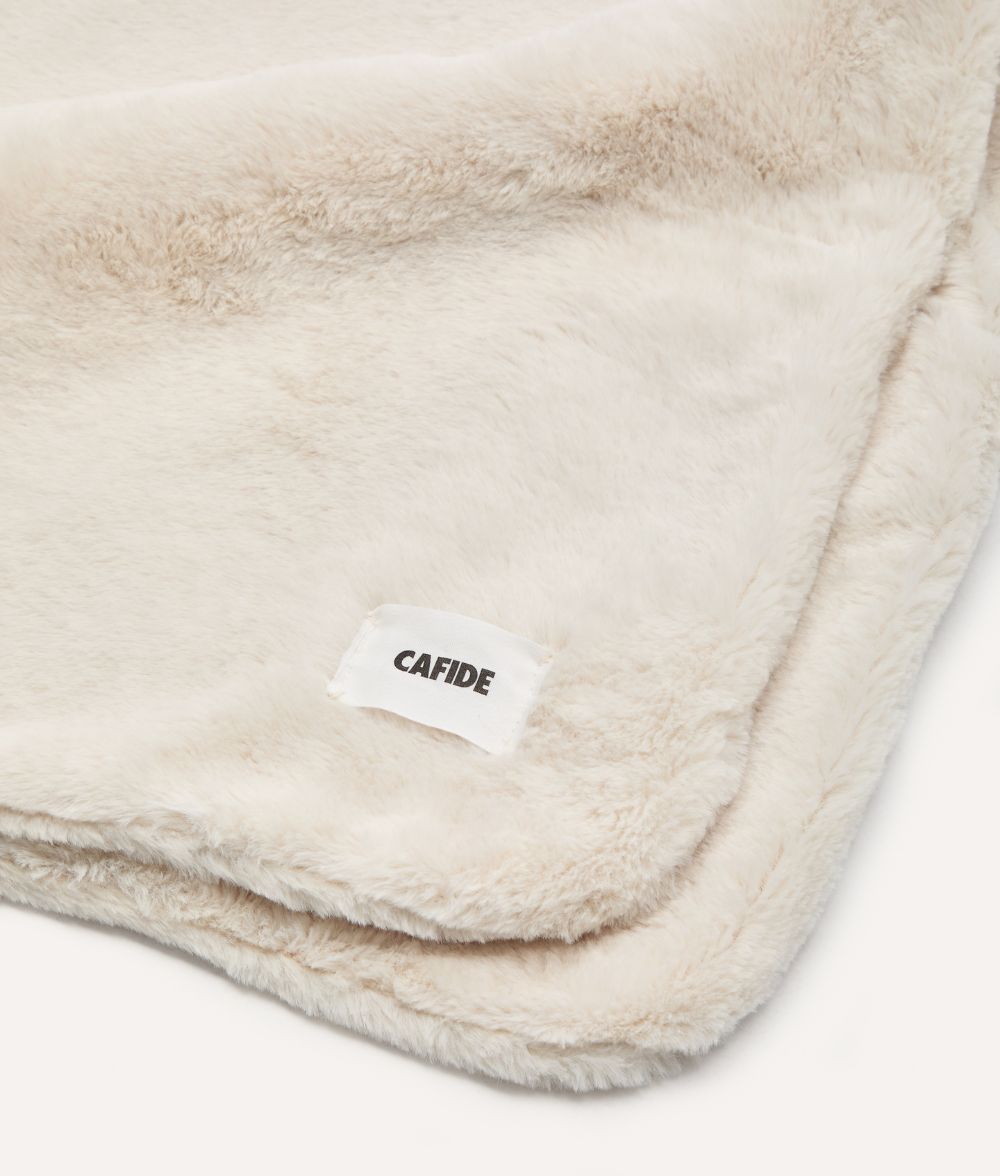 Cafide Hundetæppe - Lys Beige med håreffekt